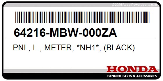 Honda 64216-MBW-000ZA Pnl, L., Meter, *Nh1*, (Black)