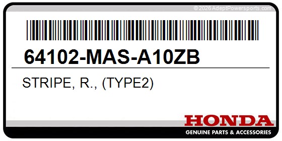 Honda 64102-MAS-A10ZB Stripe, R., (Type2)