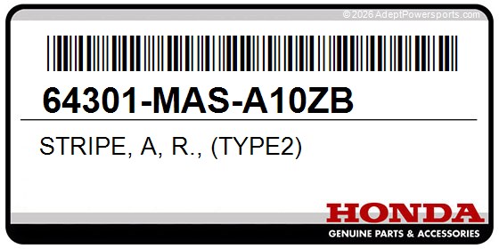 Honda 64301-MAS-A10ZB Stripe, A, R., (Type2)