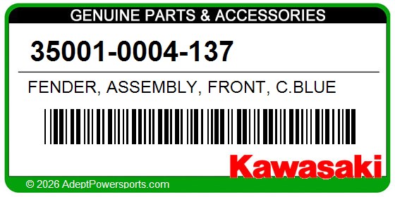 Kawasaki 35001-0004-137 Fender, Assembly, Front, C.Blue