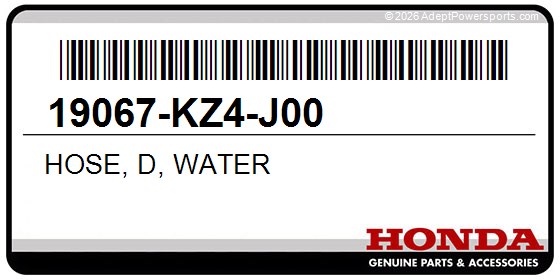 Honda 19067-KZ4-J00 Hose, D, Water