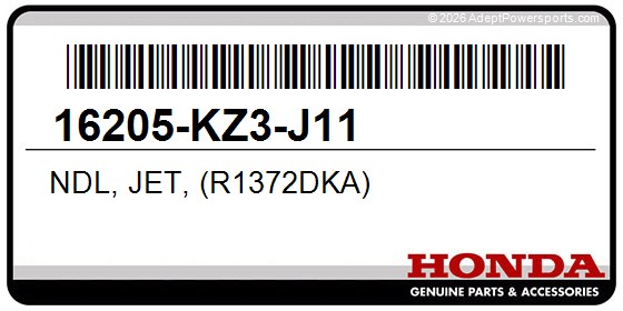 Honda 16205-KZ3-J11 Ndl, Jet, (R1372dka)