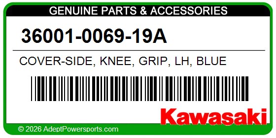 Kawasaki 36001-0069-19A Cover-Side, Knee, Grip, Lh, Blue