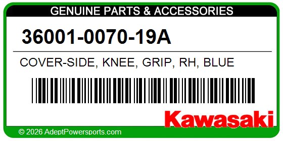 Kawasaki 36001-0070-19A Cover-Side, Knee, Grip, Rh, Blue