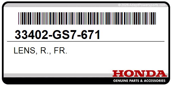 Honda 33402-GS7-671 Lens, R., Fr.