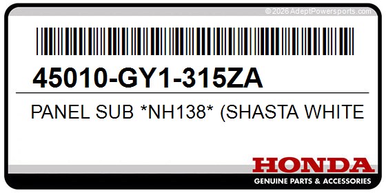 Honda 45010-GY1-315ZA Panel Sub *Nh138* (Shasta White)