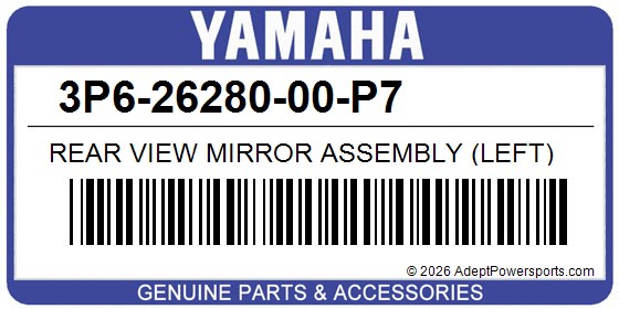 Yamaha 3P6-26280-00-P7 Rear View Mirror Assembly (Left)