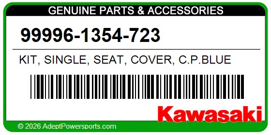Kawasaki 99996-1354-723 Kit, Single, Seat, Cover, C.P.Blue
