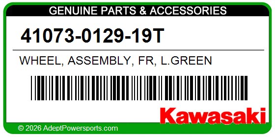 Kawasaki 41073-0129-19T Wheel, Assembly, Fr, L.Green