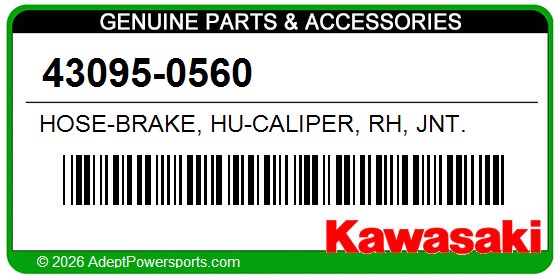 Kawasaki 43095-0560 Hose-Brake, Hu-Caliper, Rh, Jnt.