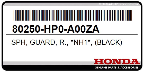 Honda 80250-HP0-A00ZA Sph, Guard, R., *Nh1*, (Black)