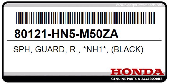Honda 80121-HN5-M50ZA Sph, Guard, R., *Nh1*, (Black)