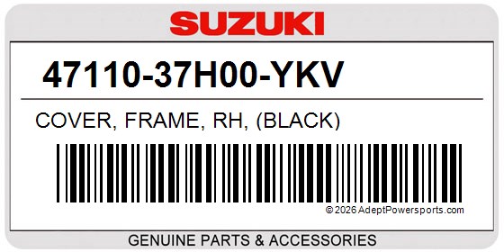 Suzuki 47110-37H00-YKV Cover, Frame, Rh, (Black)