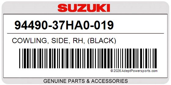 Suzuki 94490-37HA0-019 Cowling, Side, Rh, (Black)