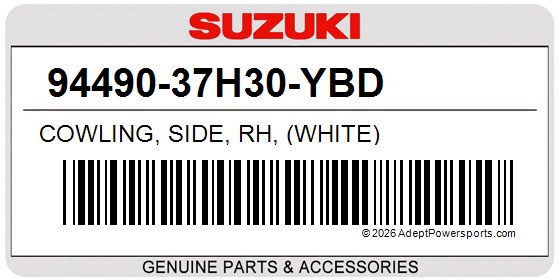 Suzuki 94490-37H30-YBD Cowling, Side, Rh, (White)