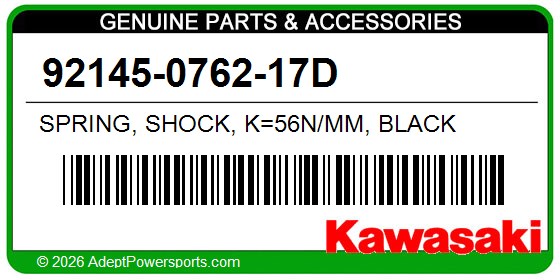 Kawasaki 92145-0762-17D Spring, Shock, K=56N/Mm, Black