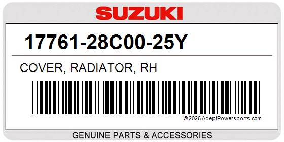 Suzuki 17761-28C00-25Y Cover, Radiator, Rh