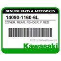 Kawasaki 14090-1160-6L Cover, Rear, Fender, F.Red