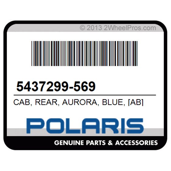 Polaris 5437299-569 Cab, Rear, Aurora, Blue, [Ab]
