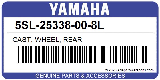 Yamaha 5SL-25338-00-8L Cast, Wheel, Rear