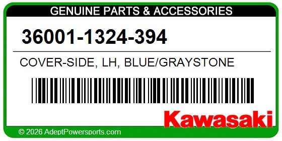 Kawasaki 36001-1324-394 Cover-Side, Lh, Blue/Graystone