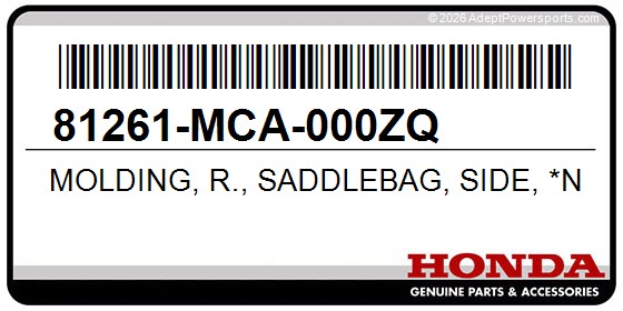 Honda 81261-MCA-000ZQ Molding, R., Saddlebag, Side, *Nha29*, (Arctic, White)