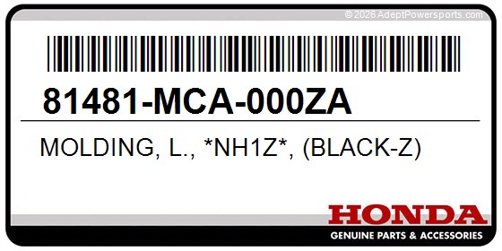 Honda 81481-MCA-000ZA Molding, L., *Nh1z*, (Black-Z)