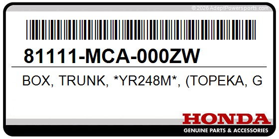 Honda 81111-MCA-000ZW Box, Trunk, *Yr248m*, (Topeka, Gold, Metallic)