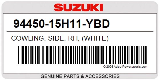 Suzuki 94450-15H11-YBD Cowling, Side, Rh, (White)