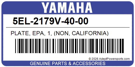 Yamaha 5EL-2179V-40-00 Plate, Epa, 1, (Non, California)