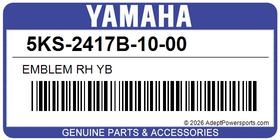 Yamaha 5KS-2417B-10-00 Emblem Rh Yb
