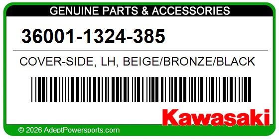 Kawasaki 36001-1324-385 Cover-Side, Lh, Beige/Bronze/Black