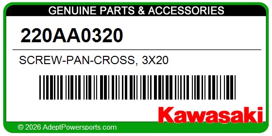 Kawasaki 220AA0320 Screw-Pan-Cross, 3X20