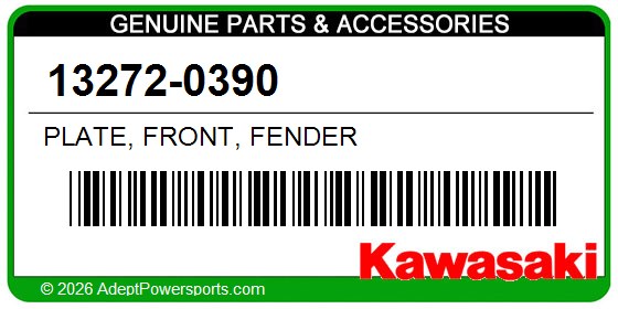 Kawasaki 13272-0390 Plate, Front, Fender