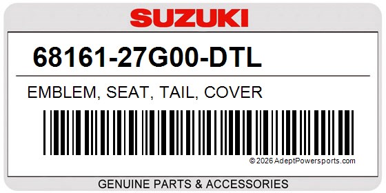 Suzuki 68161-27G00-DTL Emblem, Seat, Tail, Cover