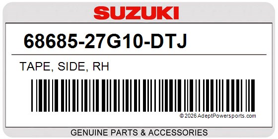 Suzuki 68685-27G10-DTJ Tape, Side, Rh
