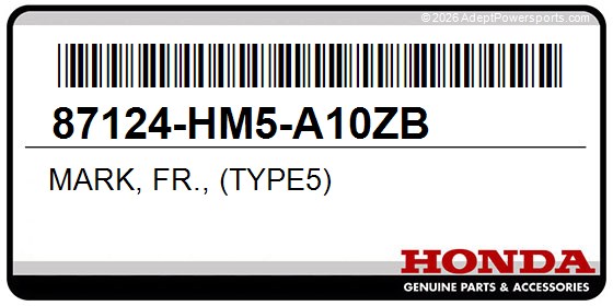 Honda 87124-HM5-A10ZB Mark, Fr., (Type5)