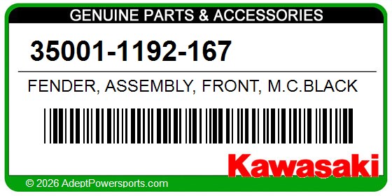 Kawasaki 35001-1192-167 Fender, Assembly, Front, M.C.Black