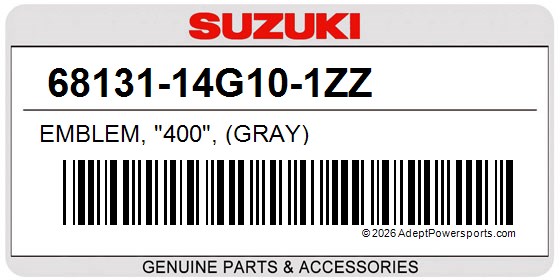 Suzuki 68131-14G10-1ZZ Emblem, "400", (Gray)