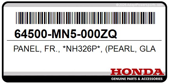 Honda 64500-MN5-000ZQ Panel, Fr., *Nh326p*, (Pearl, Glacier, White)