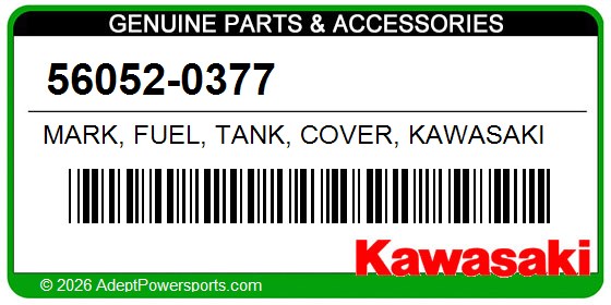 Kawasaki 56052-0377 Mark, Fuel, Tank, Cover, Kawasaki