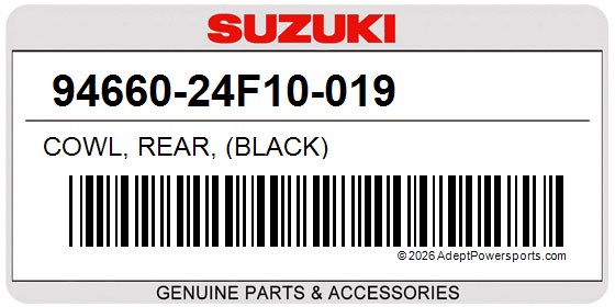 Suzuki 94660-24F10-019 Cowl, Rear, (Black)