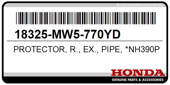 Honda 18325-MW5-770YD Protector, R., Ex., Pipe, *Nh390p*, (Pearl, Twilight, Silver)
