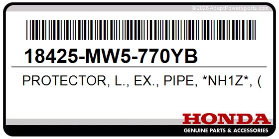 Honda 18425-MW5-770YB Protector, L., Ex., Pipe, *Nh1z*, (Black-Z)