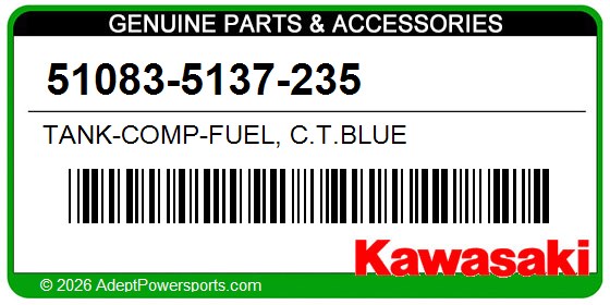 Kawasaki 51083-5137-235 Tank-Comp-Fuel, C.T.Blue