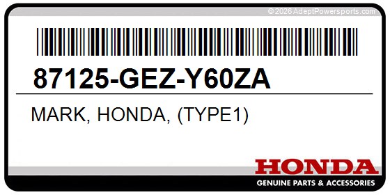 Honda 87125-GEZ-Y60ZA Mark, Honda, (Type1)