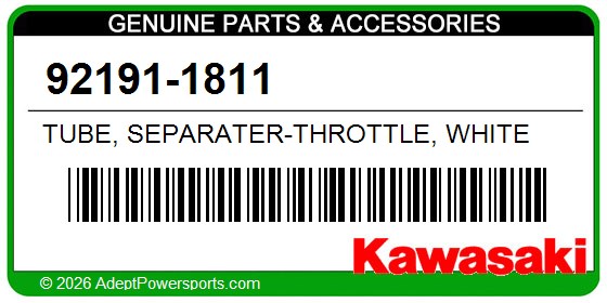 Kawasaki 92191-1811 Tube, Separater-Throttle, White