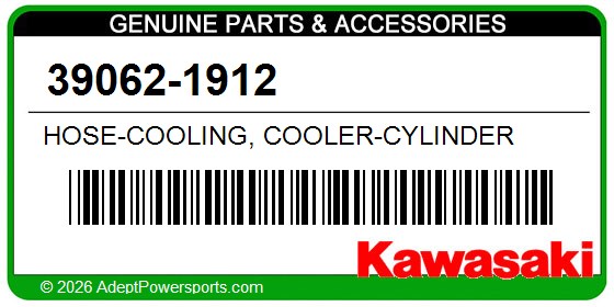 Kawasaki 39062-1912 Hose-Cooling, Cooler-Cylinder