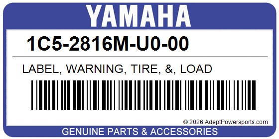 Yamaha 1C5-2816M-U0-00 Label, Warning, Tire, &, Load