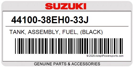 Suzuki 44100-38EH0-33J Tank, Assembly, Fuel, (Black)